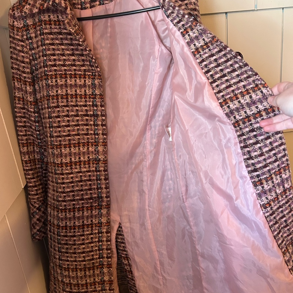 Elegant Women's Plaid Trench Coat - Picture 3 of 3